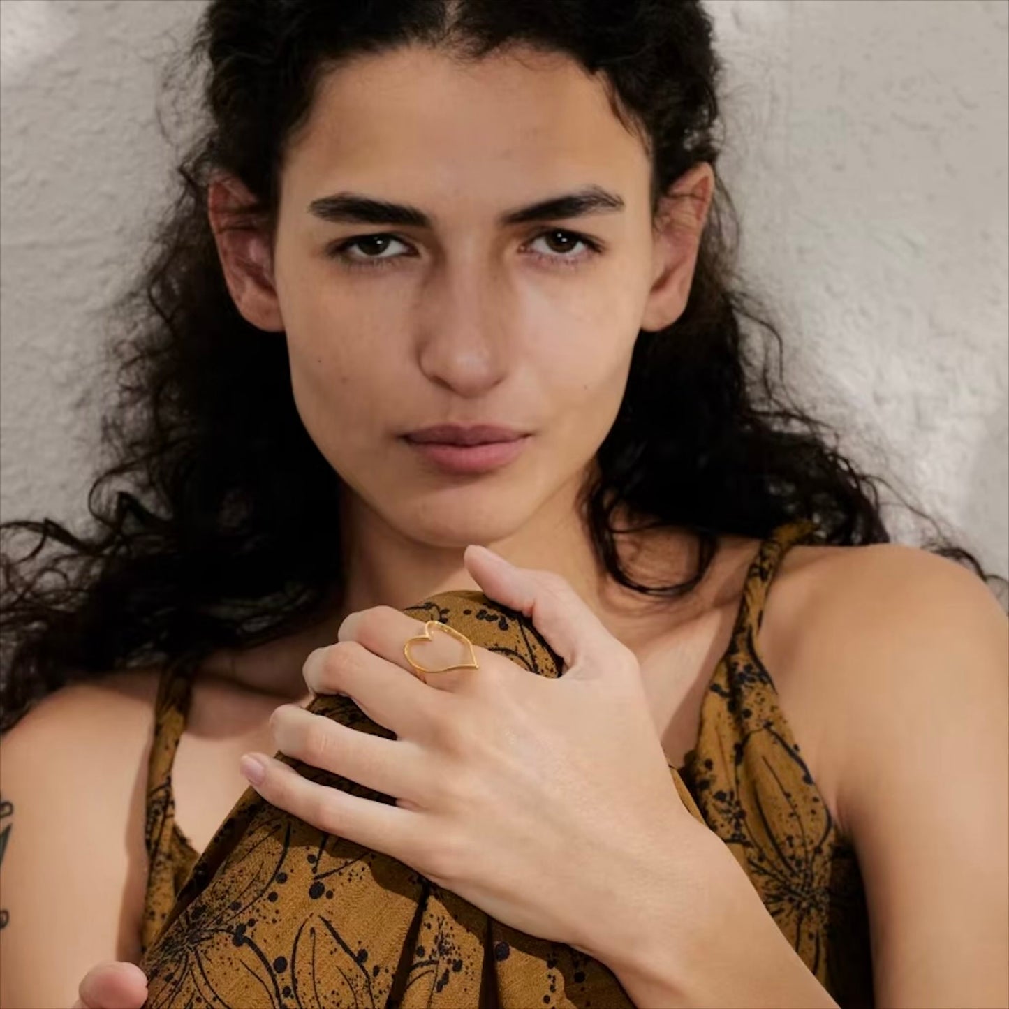 Bague cœur ouvert en acier inoxydable plaqué or/PVD argent, ajustable, diamètre 27mm (1,06 pouce), 2,5g – duo Saint-Valentin doré/argenté Bijoux Prestige.