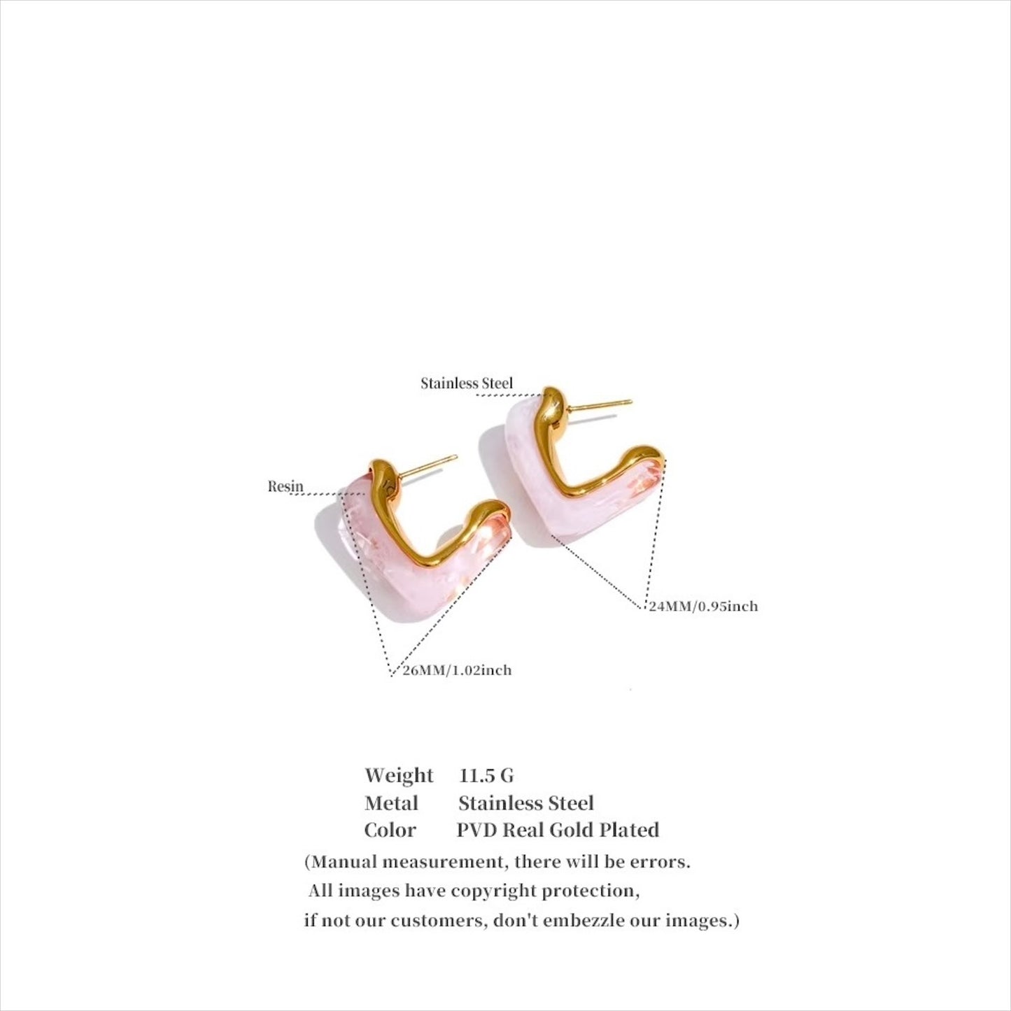 Boucles d'oreilles femmes en acier inoxydable avec pierres naturelles colorées pour un style élégant et moderne.