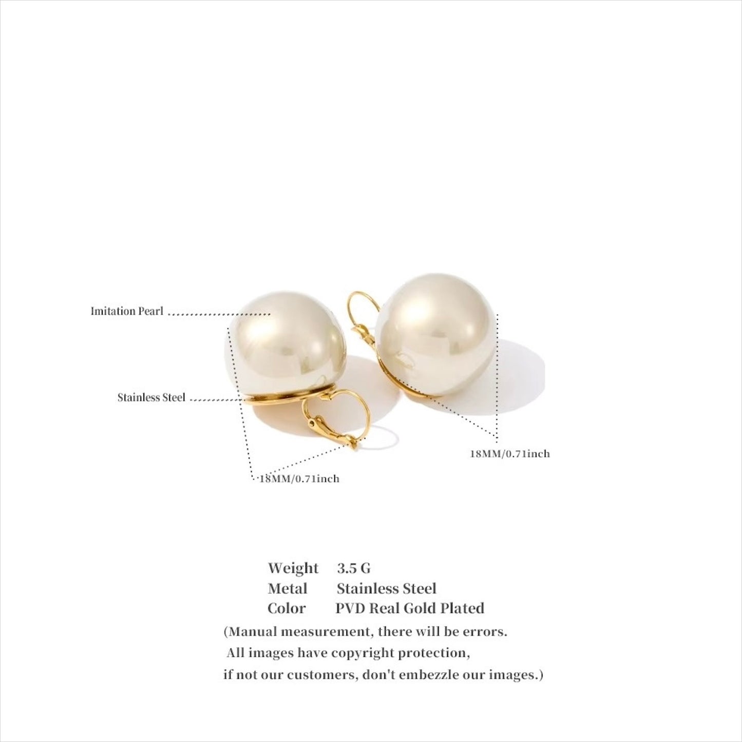 Boucles d’oreilles rondes dorées et blanches avec grandes perles brillantes, design moderne et minimaliste pour femme, accessoire élégant et lumineux – Bijoux Prestige