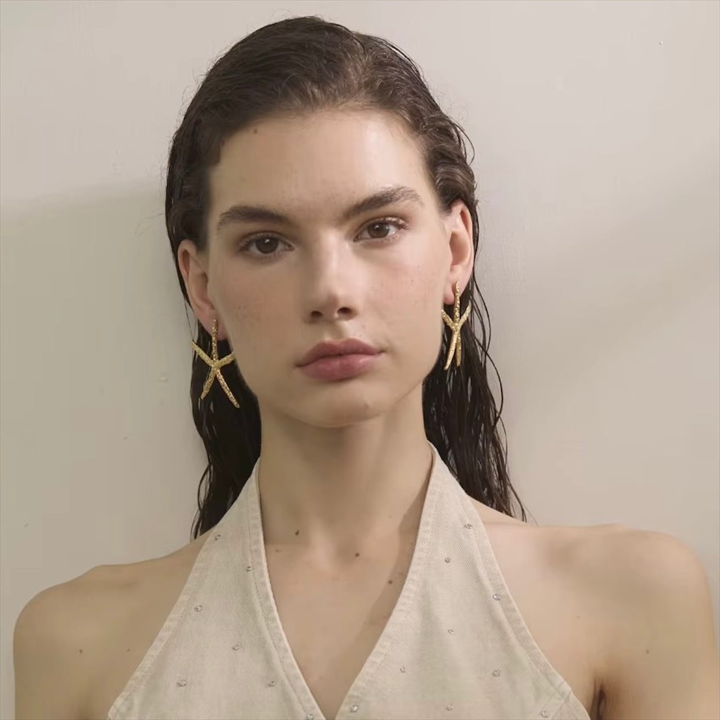 Boucles d'oreilles étoile de mer en acier inoxydable doré et argenté, inspiration marine, pour femme élégante - Bijoux Prestige